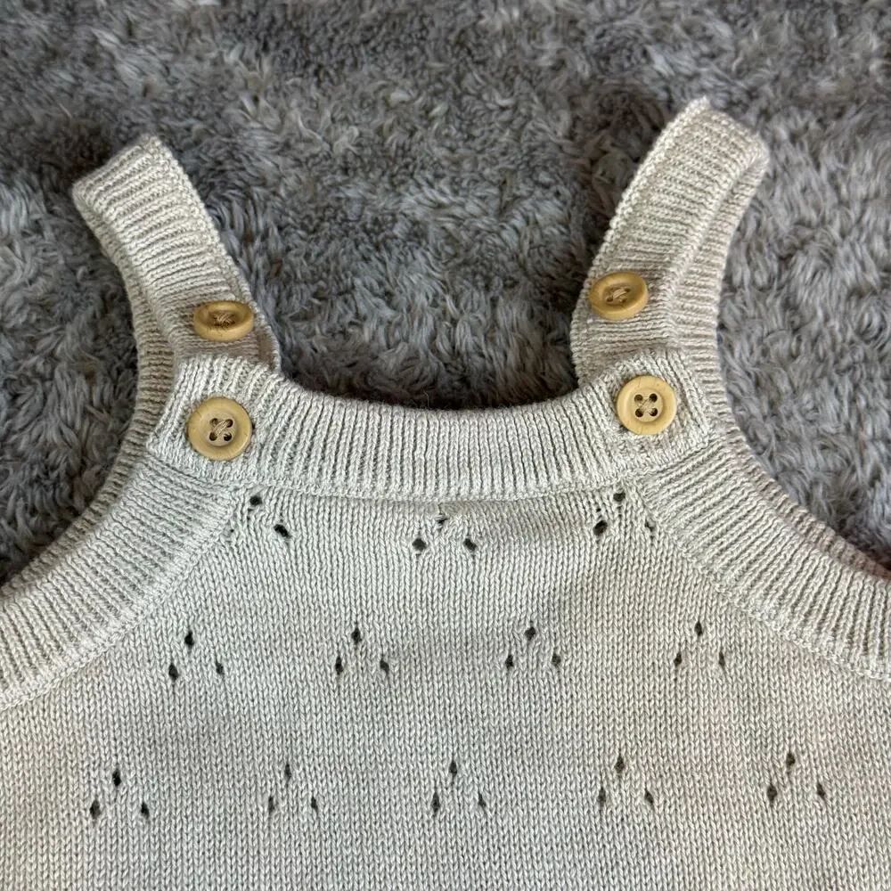 Little Planet Carter's Romper Eyelet Knit Sweater Bubble Baby Girl 3 Months